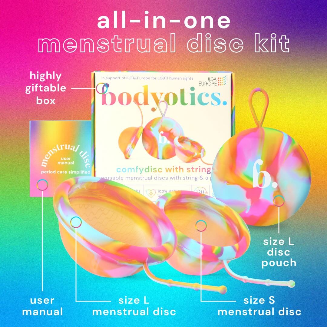 Menstrual Discs with String | Rainbow Edition