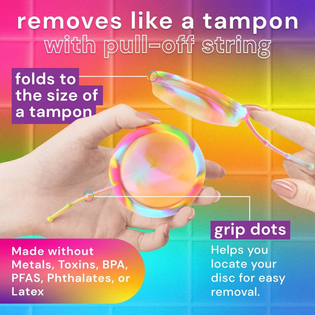 Menstrual Discs with String | Rainbow Edition